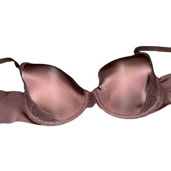 Soma bra 38D Vanishing lace trim taupe brown padded 360 Perfect Coverage - Picture 2 of 7